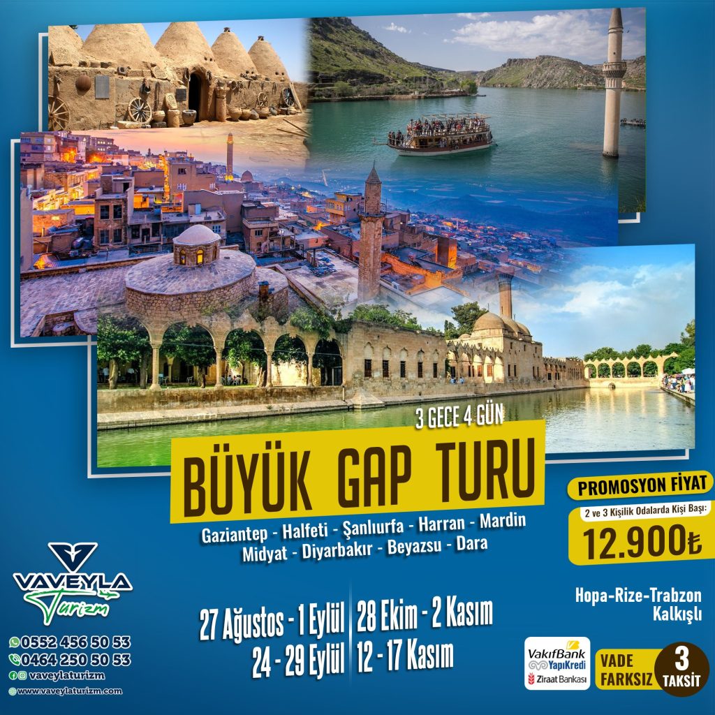 Rize Trabzon Çıkıslı Gap Turu