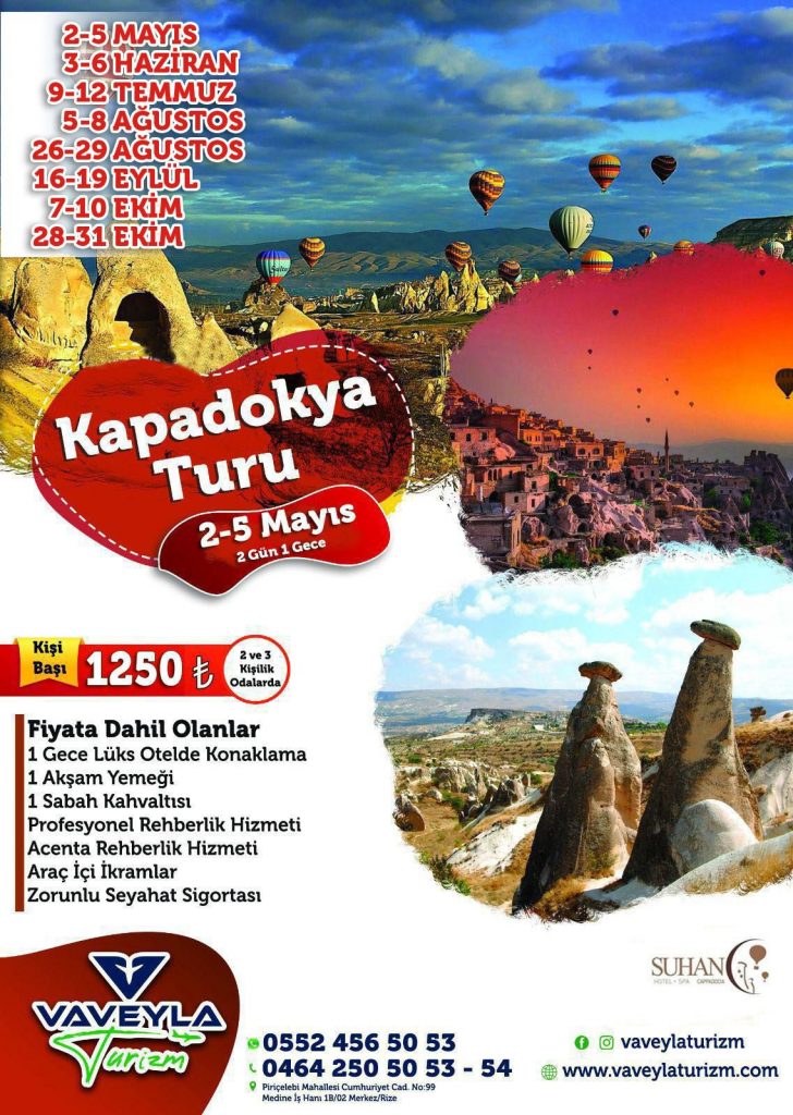 Rize Trabzon Çıkıslı Kapadokya Turu