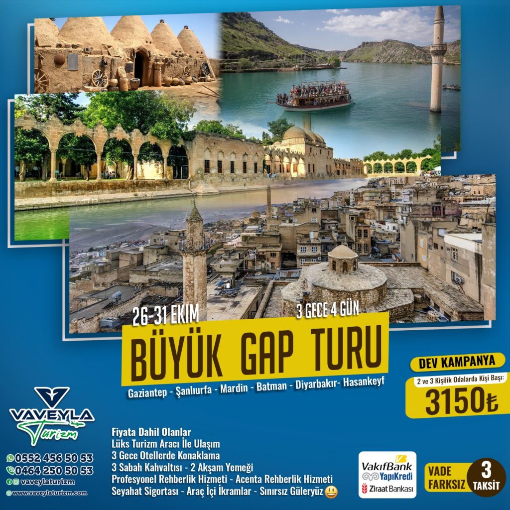 Rize Trabzon Çıkıslı Gap Turu 3 Gece 4 Gün